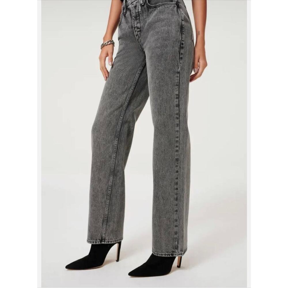 GOOD AMERICAN Good ’90s Icon Straight Jeans Charcoal Size 4/27 NWOT - Picture 10 of 11